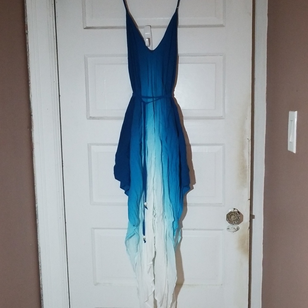 Beautiful asymmetrical blue ombre dress NWOT